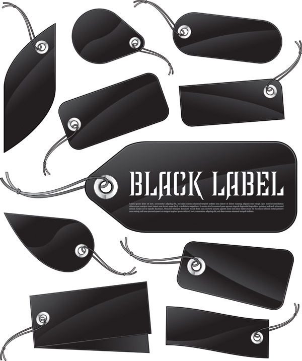 free vector Vector tag and sticker black